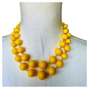 Yellow Beaded Layer Necklace NWT